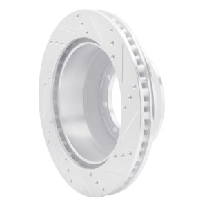 Ford E-350 Super Duty Brake Rotor (1) - Rear Left - R1 Concepts - Drilled & Slotted - Silver - `99-`07